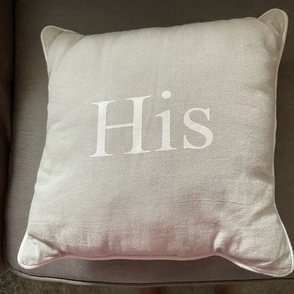 His & Hers Grey and White Accent Pillows